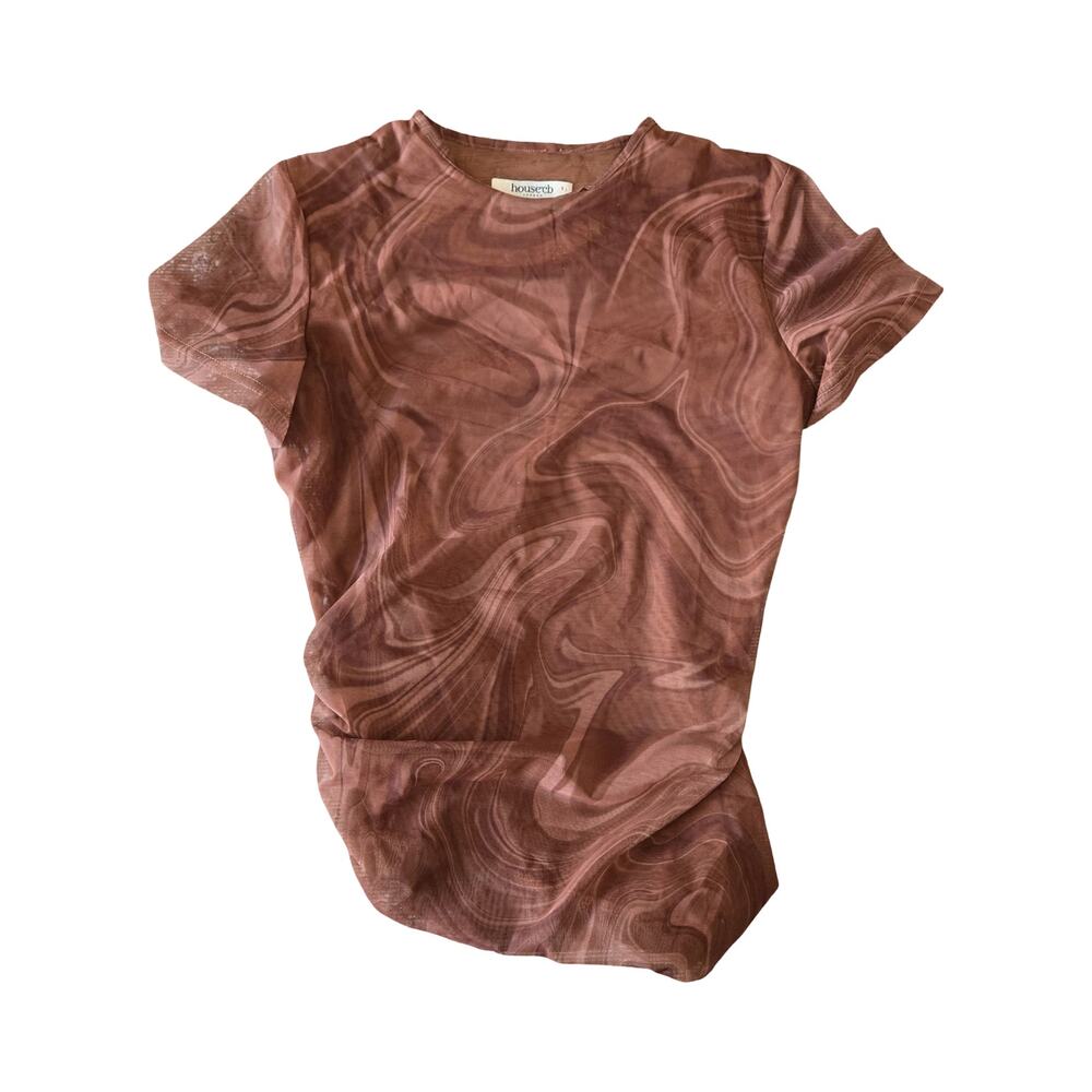 House of CB Brown Mesh Top Size: XS